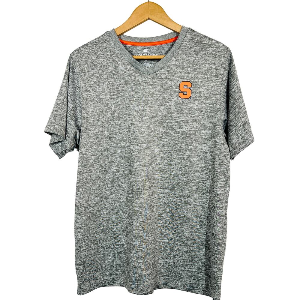 Colosseum Syracue Short Sleeve Pullover Shirt Grey Orange Casual Sport - M
